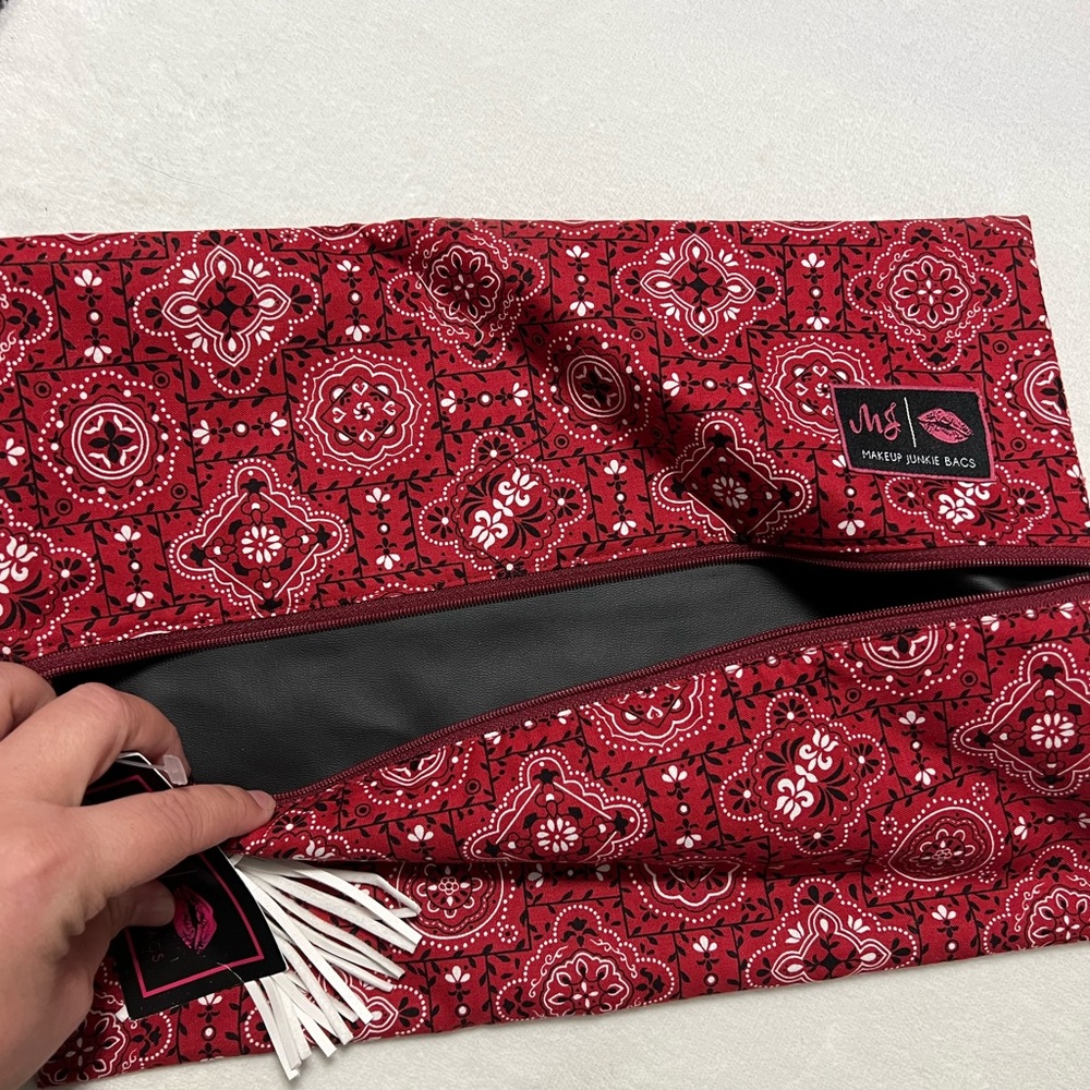 Red bandana Makeup Junkie Bag